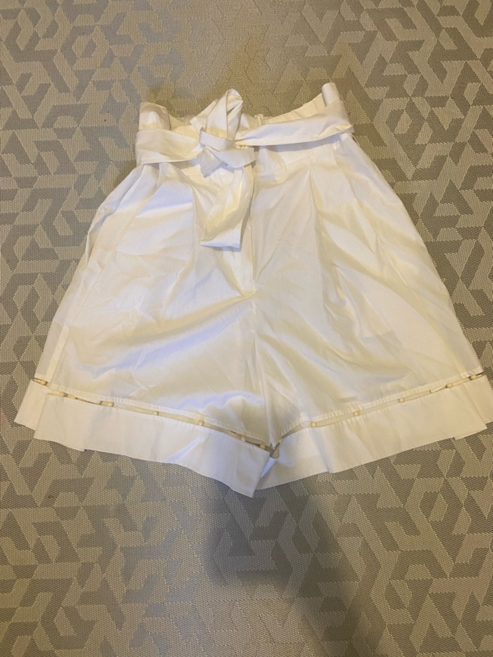NWT EDUN White shorts with tie - beading detail